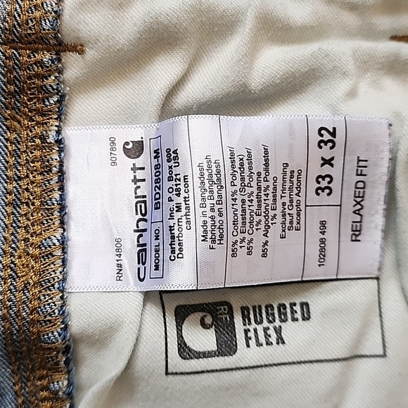 Carhartt Rugged Flex Utility Jeans Men’s 33x32 Blue Relaxed Fit - Picture 4 of 16